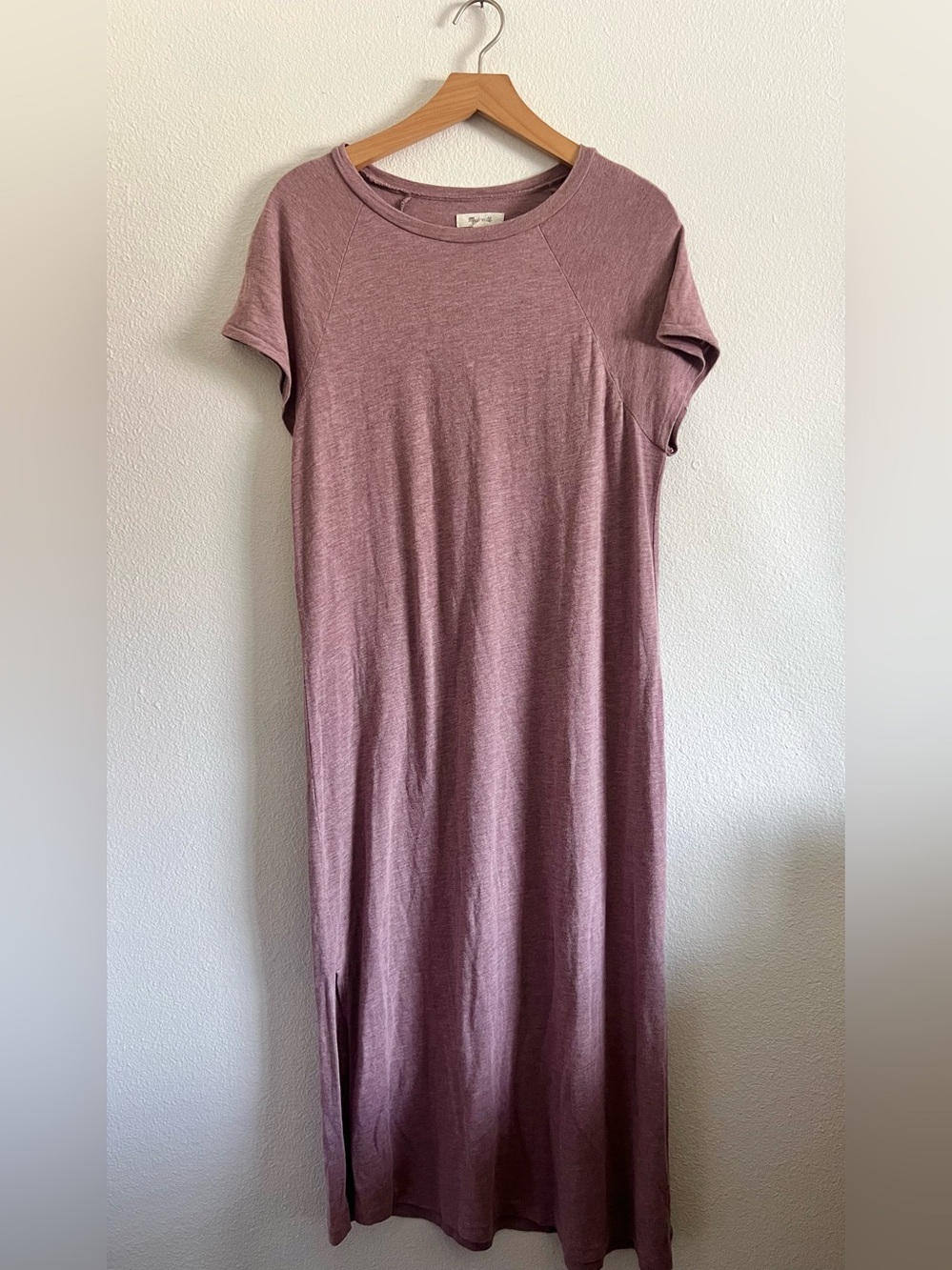 Madewell Short-Sleeve Maxi Dress in Mauve